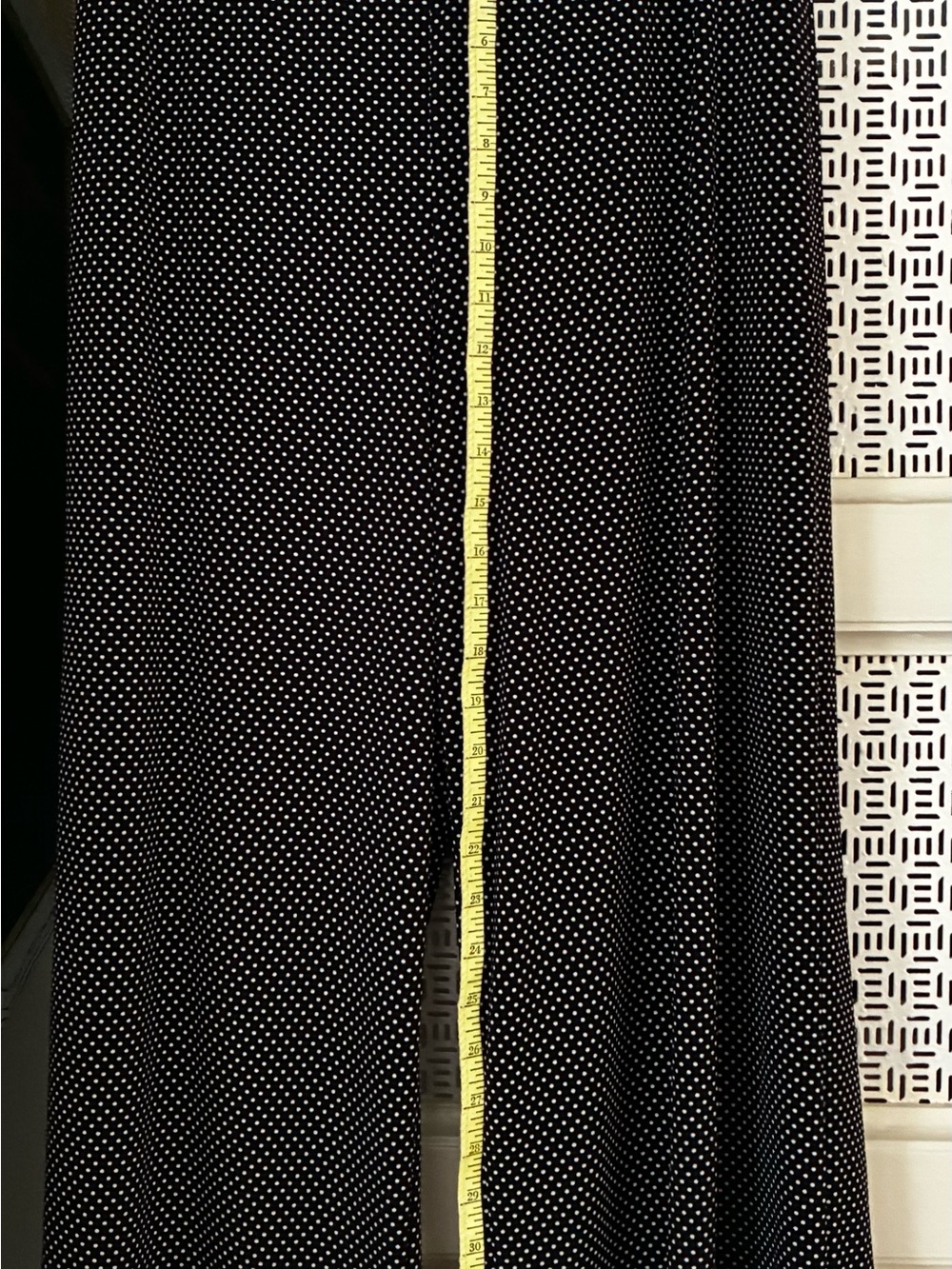 Adrianna Papell Black Wide-Leg Pants with White Polka Dots - Picture 3 of 5
